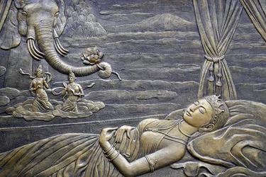 Buddha’s Mother Maya Dreams About the White Elephant Entering Her Womb