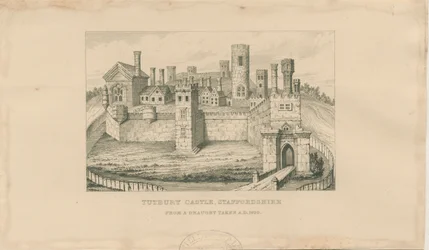 Tutbury Castle: steel engraving