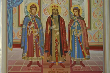 Ukraine, Kiev, St Michael’s Orthodox Monastery (orig1108, reconst. 2001), external fresco