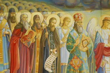 St Michael’s Orthodox Monastery, external fresco, Kiev, Ukraine