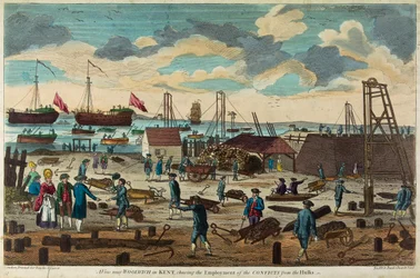 View Near Woolwich, Kent, England, Depicting the Use of Forces to Build Pontoons