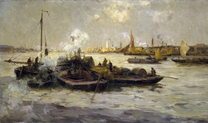 View of Limehouse, England, with a Description of the Industrialization of the Thames at the End of the Victorian Era