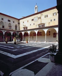 View of the Cloister of the Dead (Chiostro dei Morti) and the Chapel