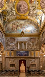 View of the counter-facade, Church of Nunziatina, Todi, Umbria, Italy