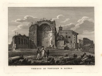 View of the ruins of the Temple of Venus and Roma, Rome