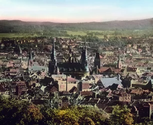View to the City of Aachen with its Cathedral in the City Centre
