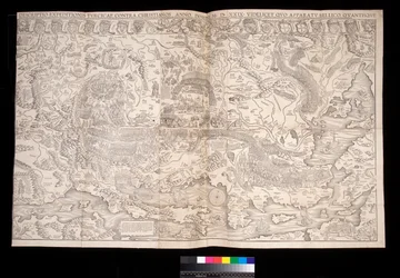 Wall map of the Turkish Campaign of 1529 by Johann Haselberg and Christoph Zell, Nuremberg