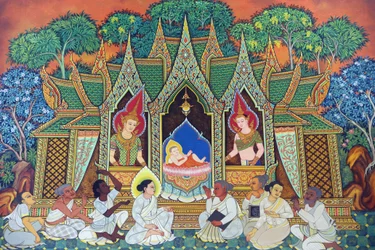 Wat Ananda Metyarama Thai Buddhist Temple. Birth of Siddhartha Gautama (Commonly Known as Buddha), 2016, Singapore