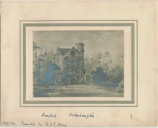 Wolverhampton - Dunstall Hall: photograph of a watercolour painting, nd [c 1860]