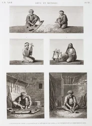 Wool & Worsted, Spinning Textile and wood workers, Egypt, c 1798