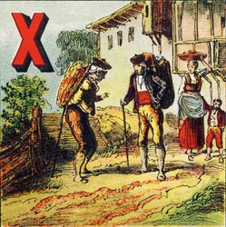 X: Xeres. Spanish city renowned for its wine - Engraving from Geographical Alphabet. Guerin-Muller et Cie, publishers, Paris