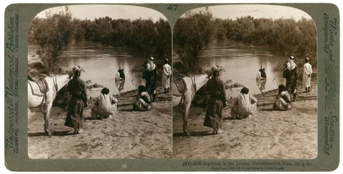 Baptising in the River Jordan, Palestine, 1903