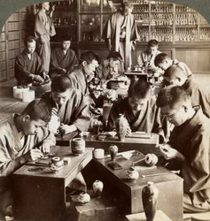 Expert Workmen Creating Designs in Cloisonne, Kyoto, Japan