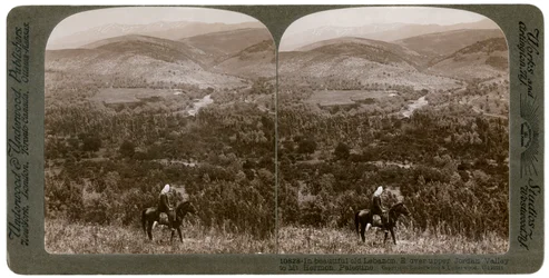 Lebanon, looking east over the upper Jordan Valley to Mount Hermon