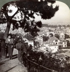 Looking South-East from the Pine Crowned Heights of Suwa-yama over Kobe, Japan