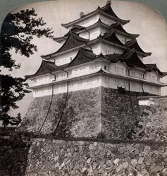 Medieval moated castle of Japanese princes, occasionally used by the Mikado Nagoya, Japan, 1896