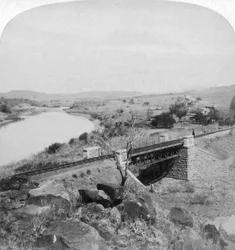 Pom-Pom Bridge and Boer Headquarters Telegraph Station, Tugela River, Natal, South Africa, 1901