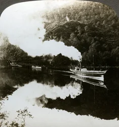 Steam yacht on Loch Katrine, Scotland