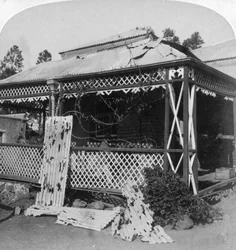 The Club which was struck by a 94lb Boer shell, siege of Mafeking, South Africa