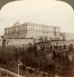 The Imposing Royal Palace and Royal Park Campo del Moro, Madrid, Spain