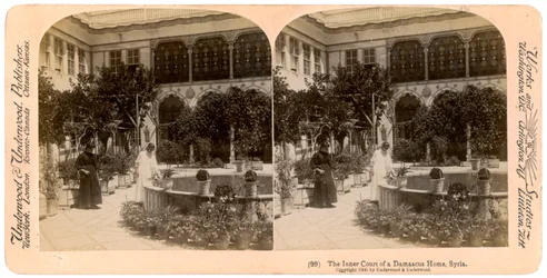 The inner court of a Damascus home, Syria, 1900