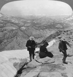 View from Clouds Rest over Tenaya Lake to the distant Matterhorn, California, USA