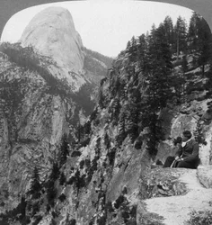 View from Glacier Canyon to Half Dome, Yosemite Valley, California, USA