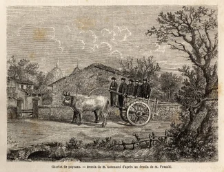 A Sienese cart of peasants