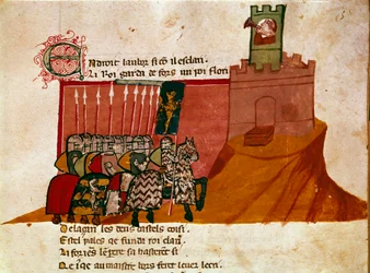 A Group of Frankish Knights Arrives in a Castle from 