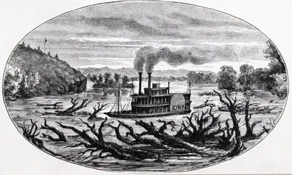 A paddle steamer on the upper Missouri