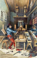 A printing shop in the 15th century