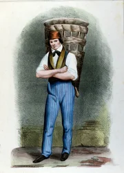 A traveling salesman of bread. Milan engraving around 1820.