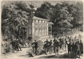 A velocipedes race at the Pre Catelan