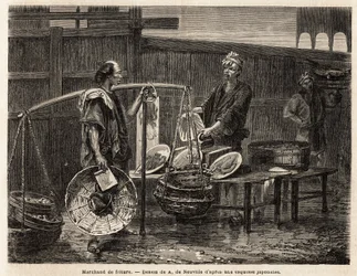 A walking frying merchant