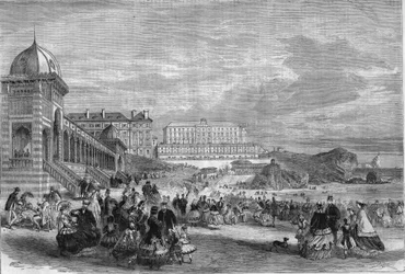 Afternoon at the sea baths of Biarritz in 1867
