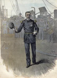 Alfred Albert Gervais (1837 - 1921), French Admiral, Chief of the Marine Staff in 1892. Engraving from 1892