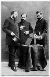 Alphonse Bertillon showing anthropometric clichés to two of the prefects of police under whom he was placed, 25/03/1888