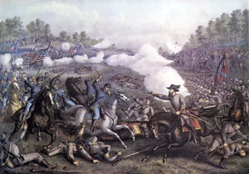 American Civil War: Battle of Opequon or Third Battle of Winchester, Virginia 19 Sept 1864. Engraving of the 19th Century