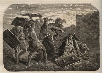 Ancient Rome - Punishment of Tarpeia - The Punishment of Tarpeia - engraving