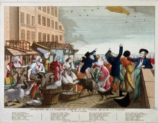 Appearance of the famous comet (1811) seen from the Quai de la Vallee in Paris - song on the air of La Gripette