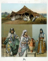 Arab Tent, Algerian Female Costumes - in 