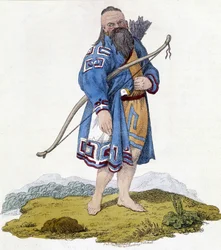 Archer of a Russian population. Illustration dating from 1803