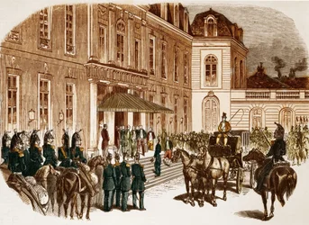 Arrival of Louis Napoleon Bonaparte (Louis-Napoleon III) at the Elysee the day after his election.
