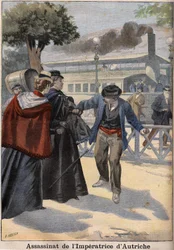Assassination of Empress Elisabeth of Austria (Sissi) by an Italian anarchist in Geneva