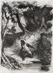Astolphe on the Edge of a Fountain - Engraving of 1851 from 