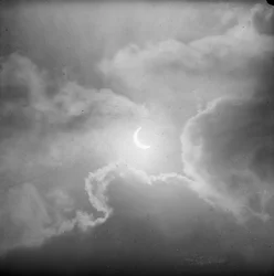 Astronomical Glass Plate Slide of Solar Eclipse