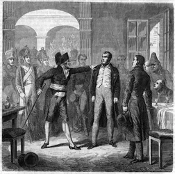 Attempted insurrection of the city of Toulon: arrest of Armand Valle, former captain of the Napoleonic Armies in 1822