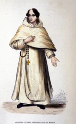 Augustine in ordinary dress, religious according to the rules of Saint Augustine. Engraving of the 19th century