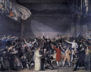 Bailly reads the text of the Oath of the Jeu de Paume on June 20