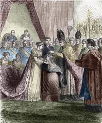 Baptism of Napoleon François Charles (Napoleon II), King of Rome, Son of Emperor Napoleon I (1769-1821), at Notre-Dame de Paris, 9 June 1811